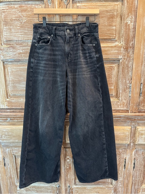 American Eagle Outfitters Denim - American Eagle Outfitters Black Stretch Denim Jeans Wide Leg Barrel Grunge Edgy